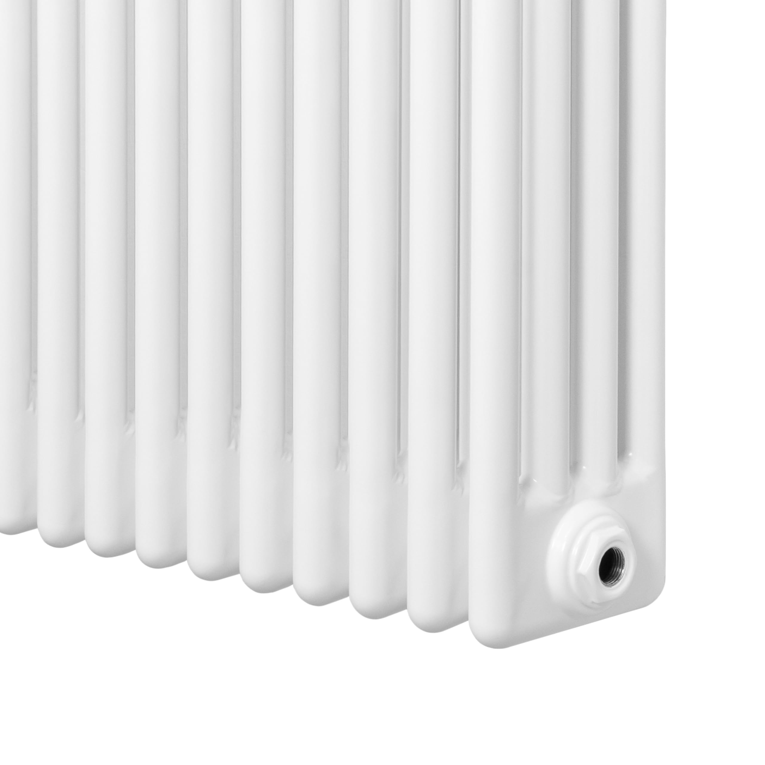 Radiador Tradicional Horizontal 4 Columnas - Blanco | 300mm x 1370mm | Acero 1.5mm 1519 W | Soportes, Kit, Cepillo | Garantía 15 Años | Calefacción Eficiente y Elegante
