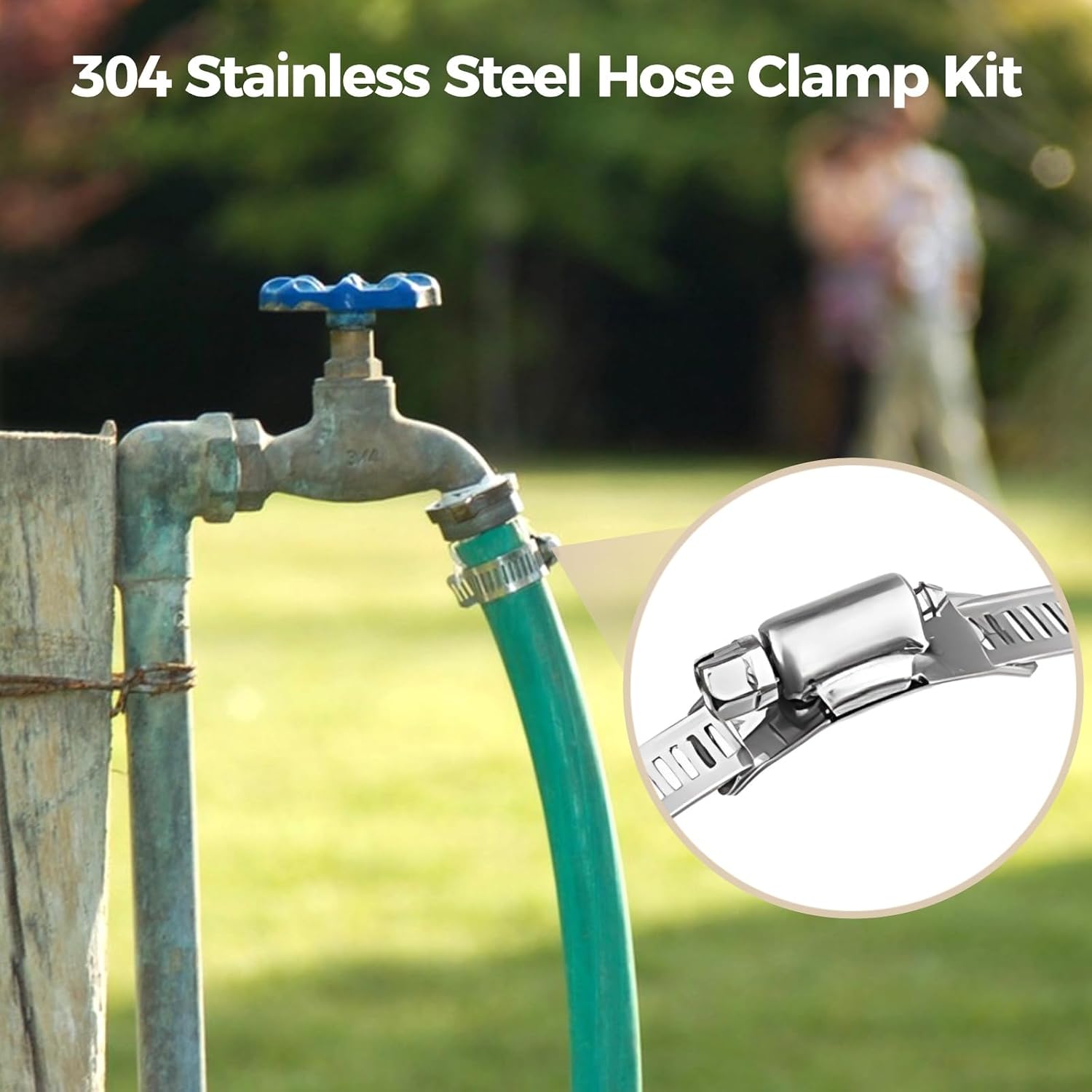 32.8 ft 304 Stainless Steel Hose Clamp Kit with 20 Heavy Duty Fasteners, Adjustable Perforated Strapping Large Hose Clamps for Pipe, Duct, Tube, Automotive Mechanical