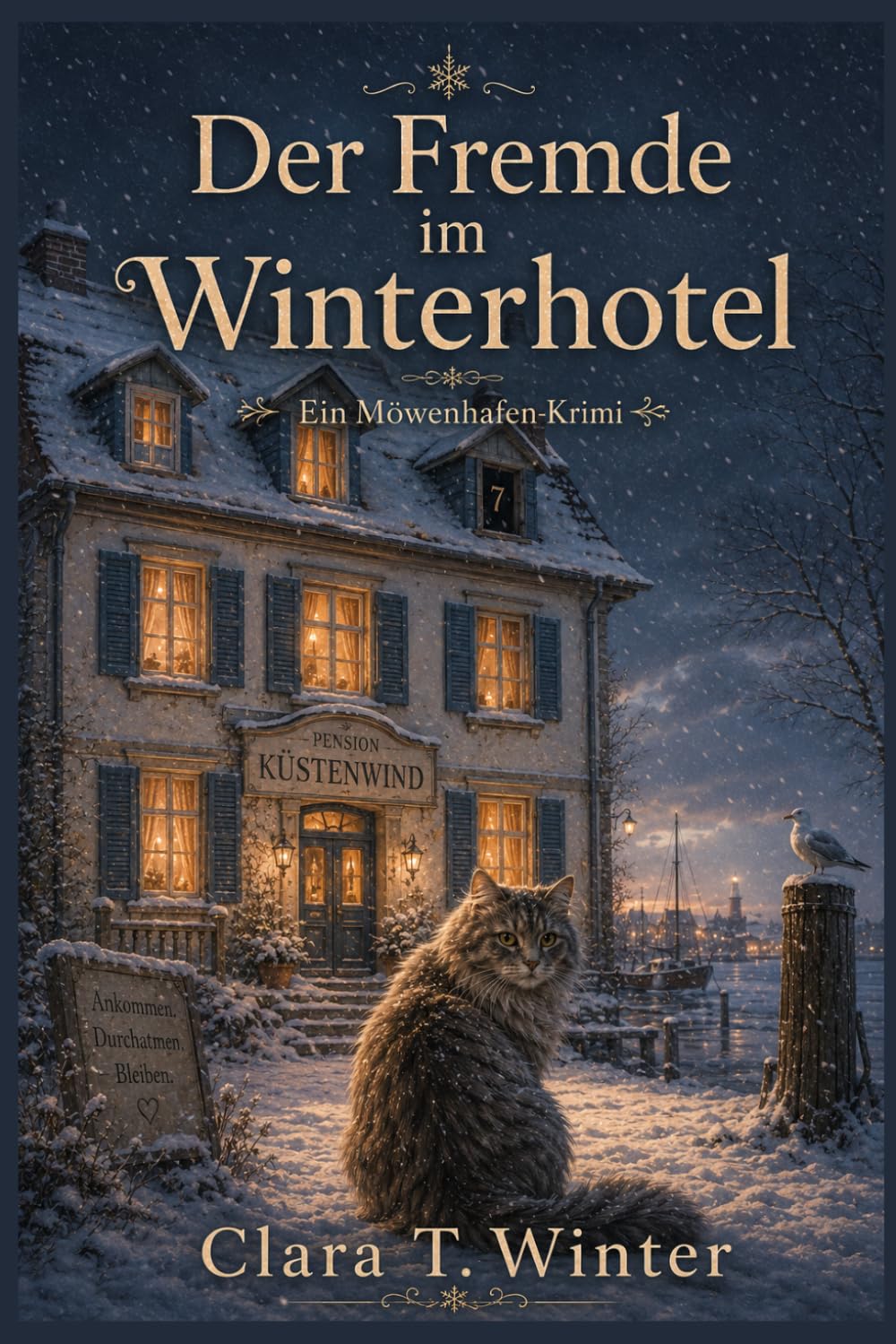 Der Fremde im Winterhotel: Ein norddeutscher Cosy Mystery – Wohlfühlkrimi mit Katze an der Küste (Die Möwenhafen Geheimnisse 5)