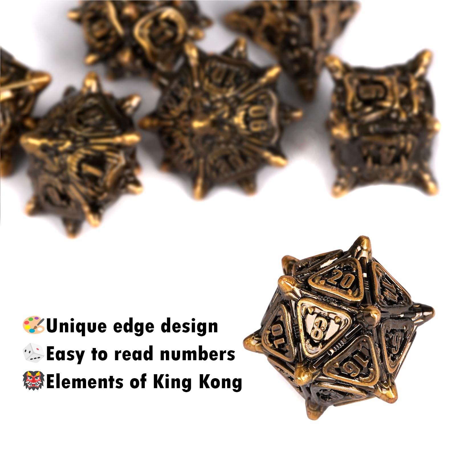 HKDZ Metal D&D Dice Set, Polyhedral RPG Dice, D&D Dice for Role Playing Table Game Dungeons and Dragons Dice, Mtg, Pathfinder, Colorful - Image 4