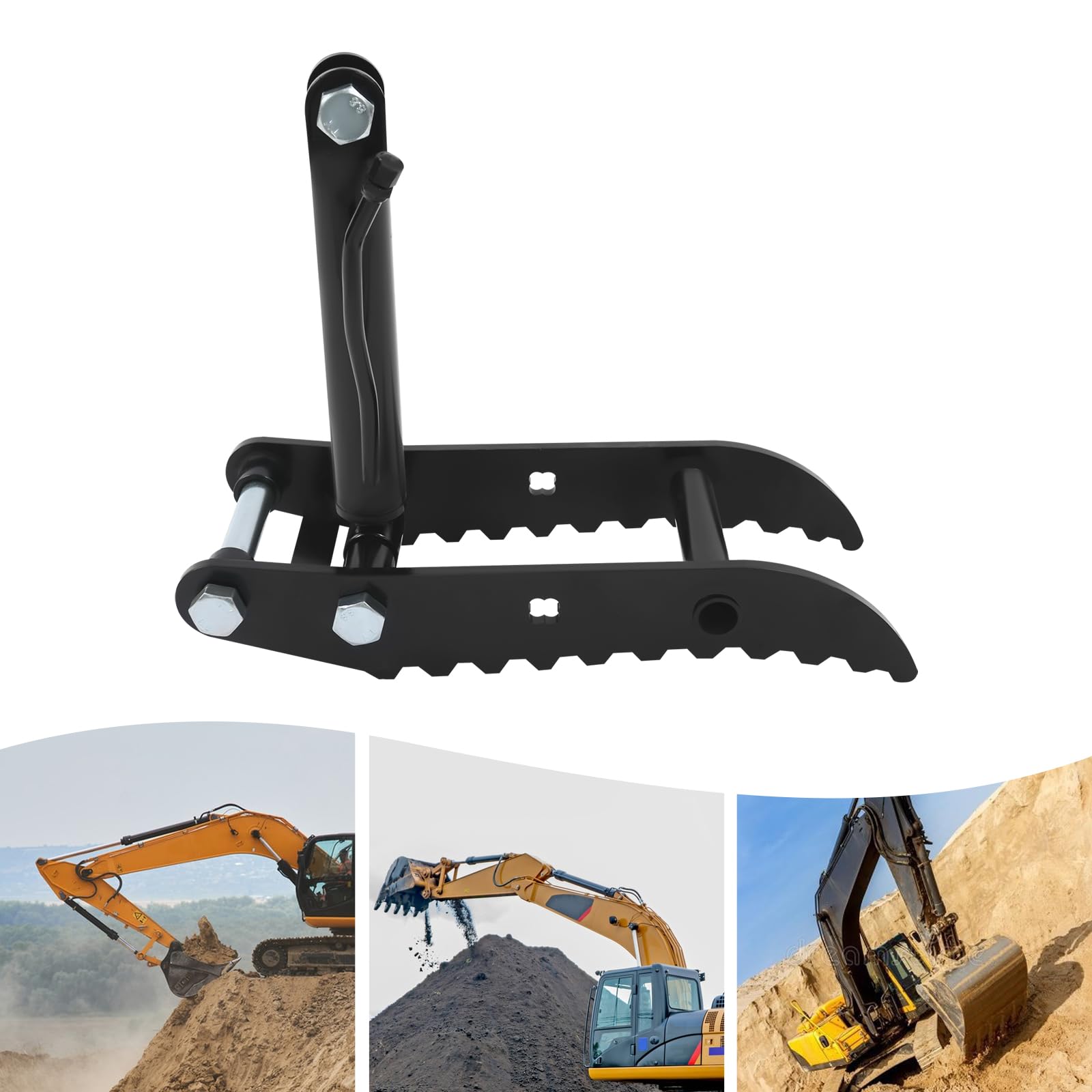 Excavatrice hydraulique pouce, accessoires pour mini pelleteuse, clip de pouce hydraulique, pince hydraulique à trois trous avec deux tuyaux d'huile pour mini pelle 0,8-1,5 T