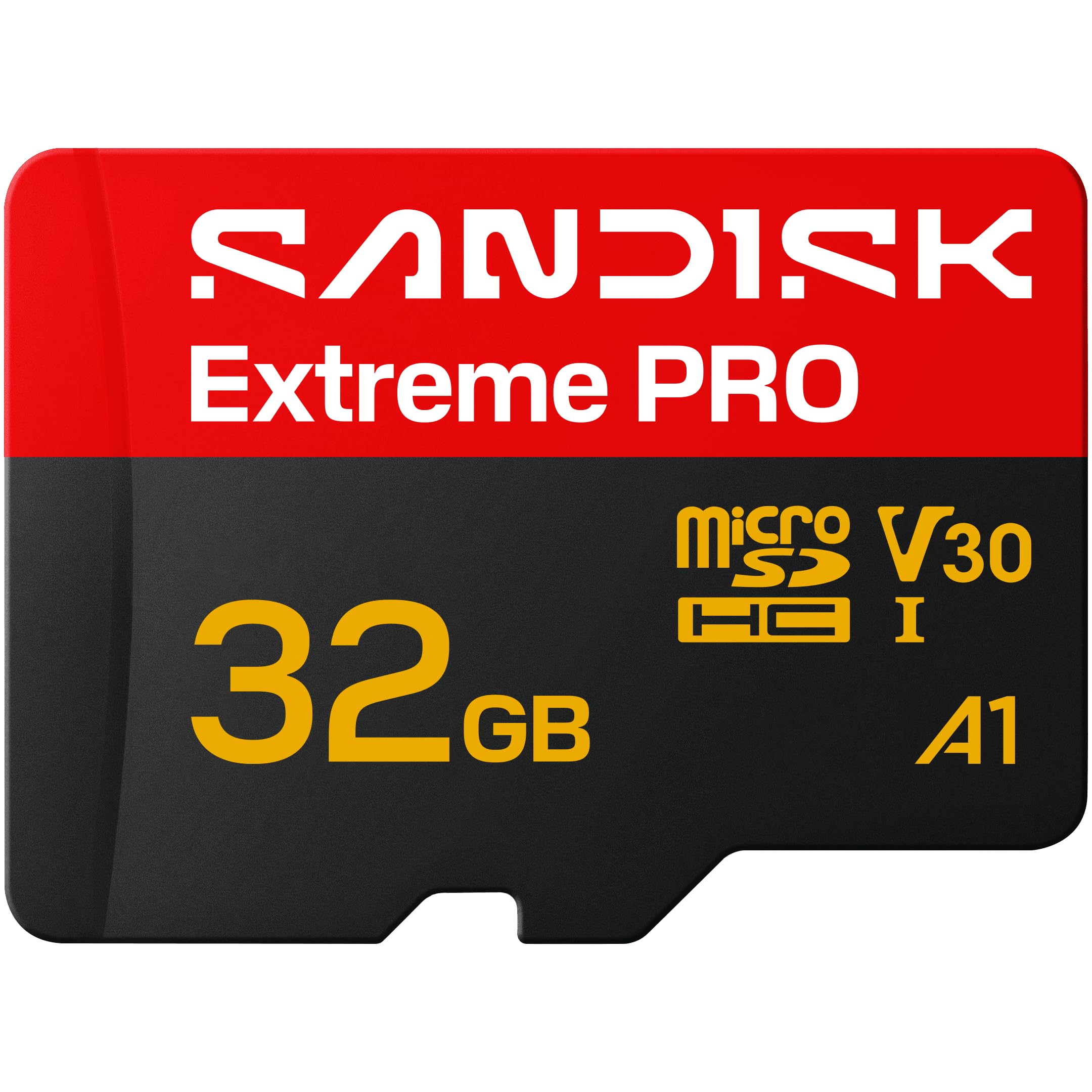 SANDISK Carte microSDXC UHS-I Extreme PRO 32 Go, vidéo 5K et 4K UHD, lecture 100 Mo/s, écriture 90 Mo/s, A2, U3, V30, haute vitesse pour Android, caméra d'action et jeux vidéo