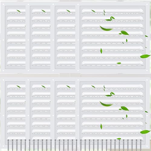 Miniatura 14 de 2 rejillas de ventilación de aluminio a dos aguas de 6 x 6 pulgadas, rejillas de ventilación de metal a dos aguas con tornillo y malla de pantalla