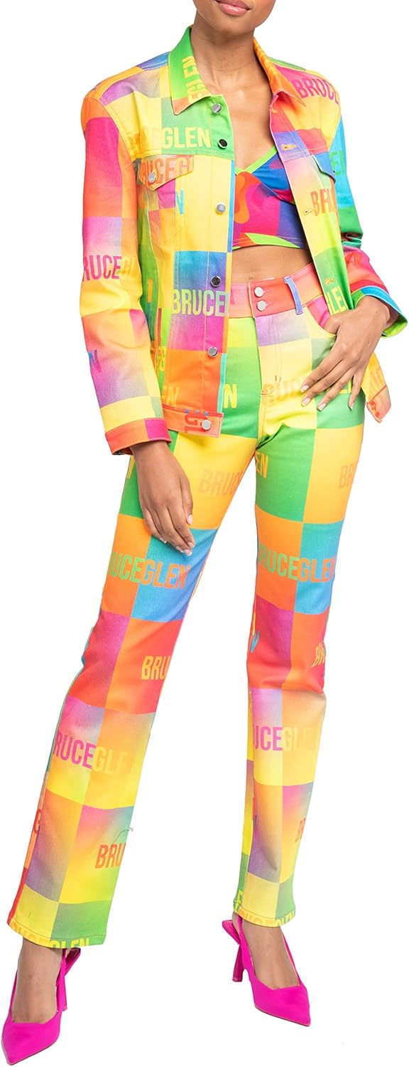 BruceGlen Printed Denim Jacket