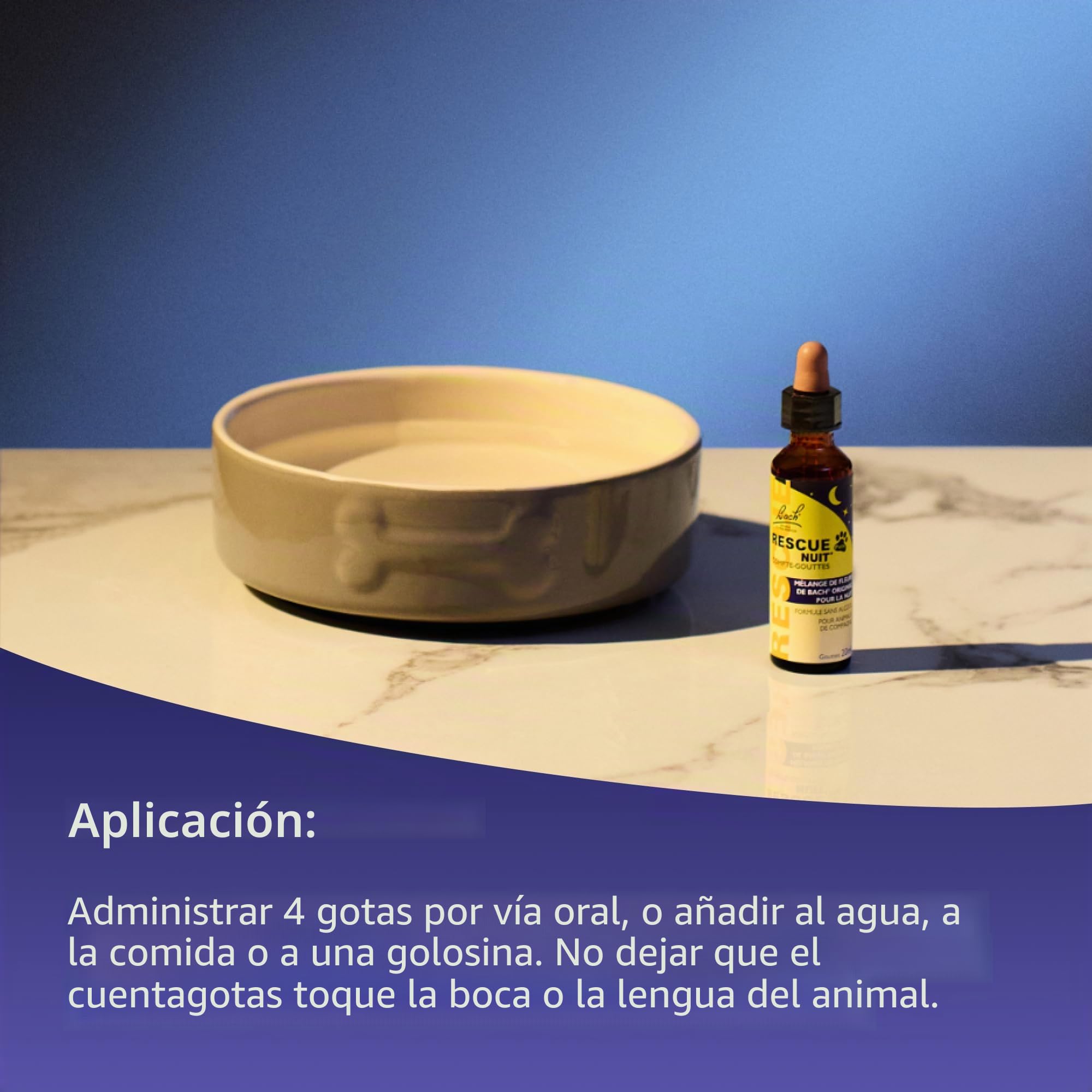 RESCUE NOIT PETS – Cuentagotas – Serenidad para animales – Ideal para viajar, aseo, ruido, vegano y sin alcohol – 20 ml