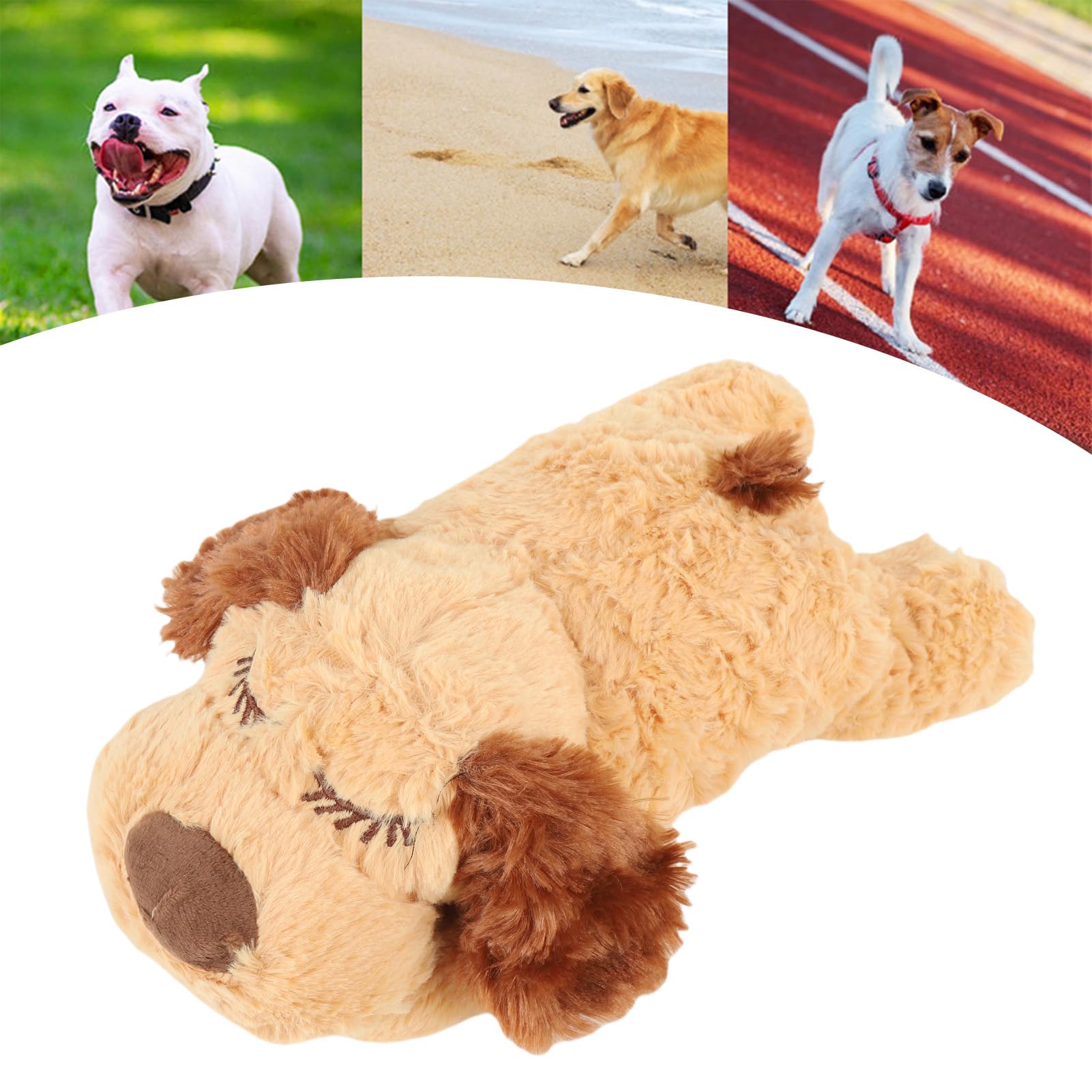 Jouet en peluche interactif rempli de battements de cœur pour chiot, soulage l'anxiété, aide à l'entraînement comportemental (marron)