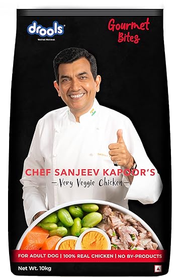 Drools Gourmet Bites, Sanjeev Kapoor Recipe, Very Veggie Chicken Adult Dog Food - 10kg