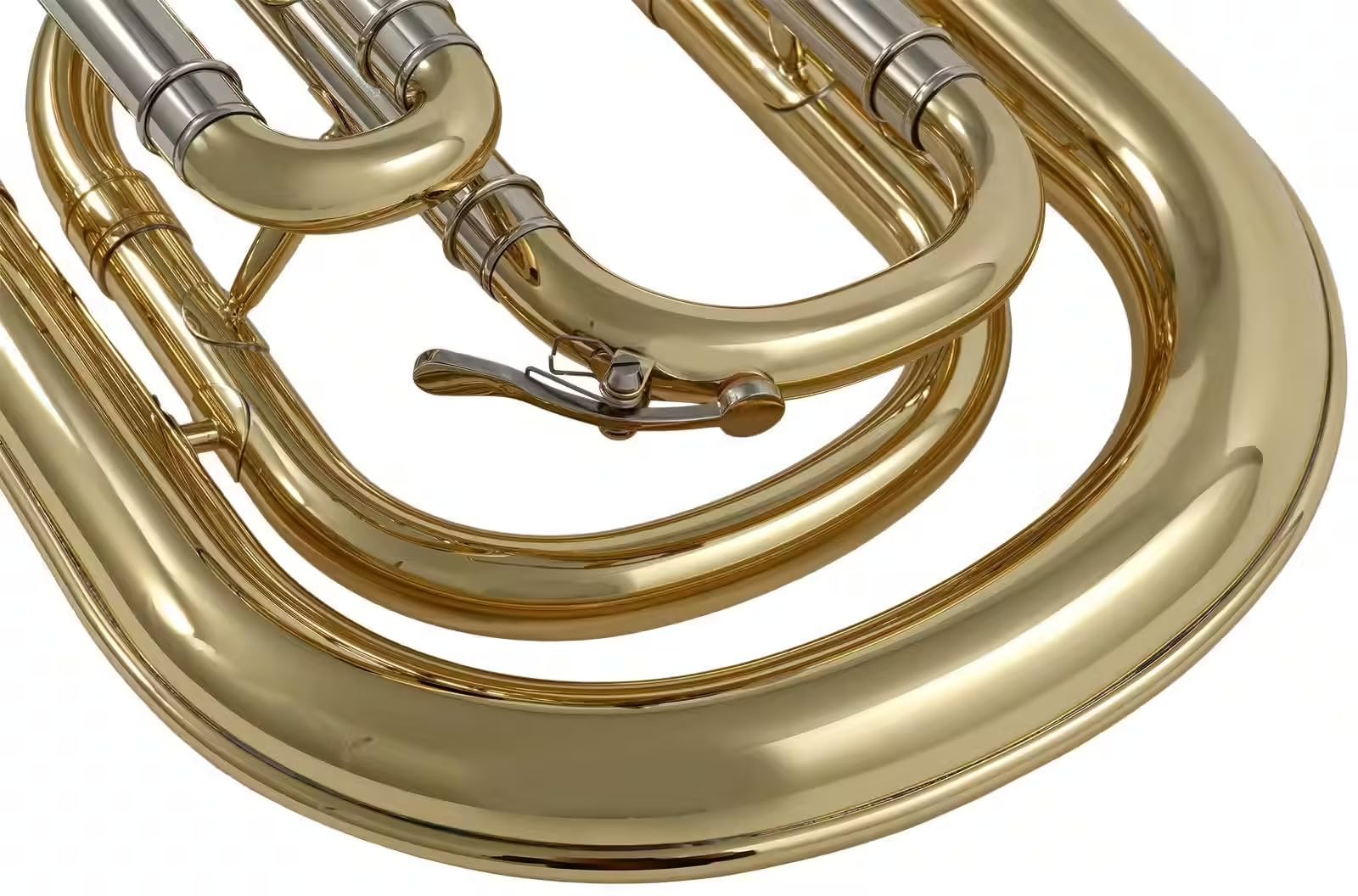 Woodbrass WSH200 - Saxhorn Baryton Si♭ Verni – Instrument à vent Débutant Prêt à Jouer, Laiton Verni, 3 Pistons, Étui Sac à Dos & Embouchure Inclus