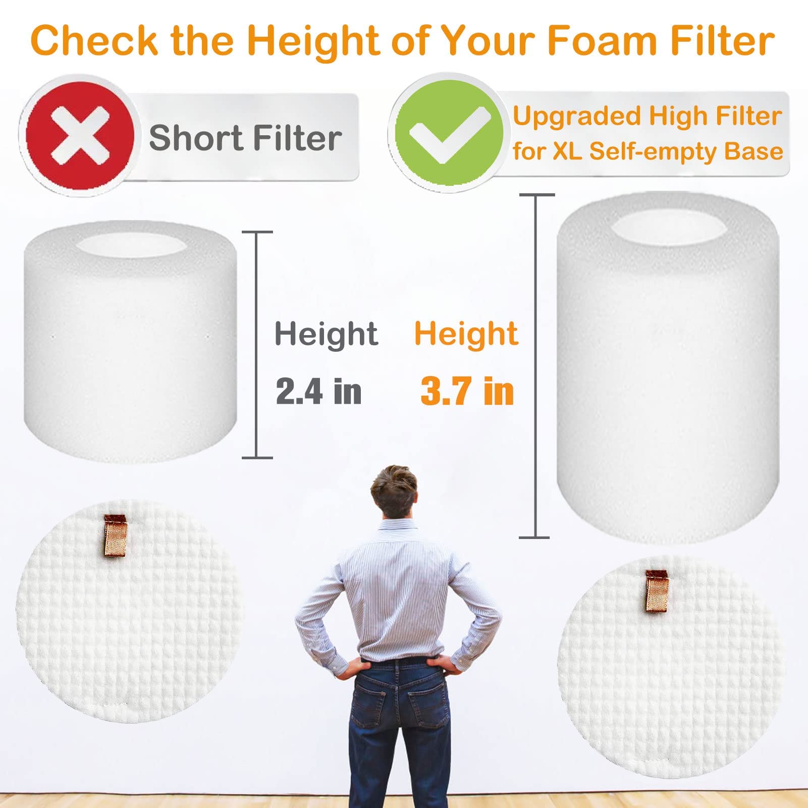 Replacement Parts Compatible with Shark IQ R101AE (RV1001AE),IQ R101 (RV1001) Robot Vacuum, Roller Brush, Foam Felt Filter, Side Brushes, Self-Clean Base Filter Accessories Kit