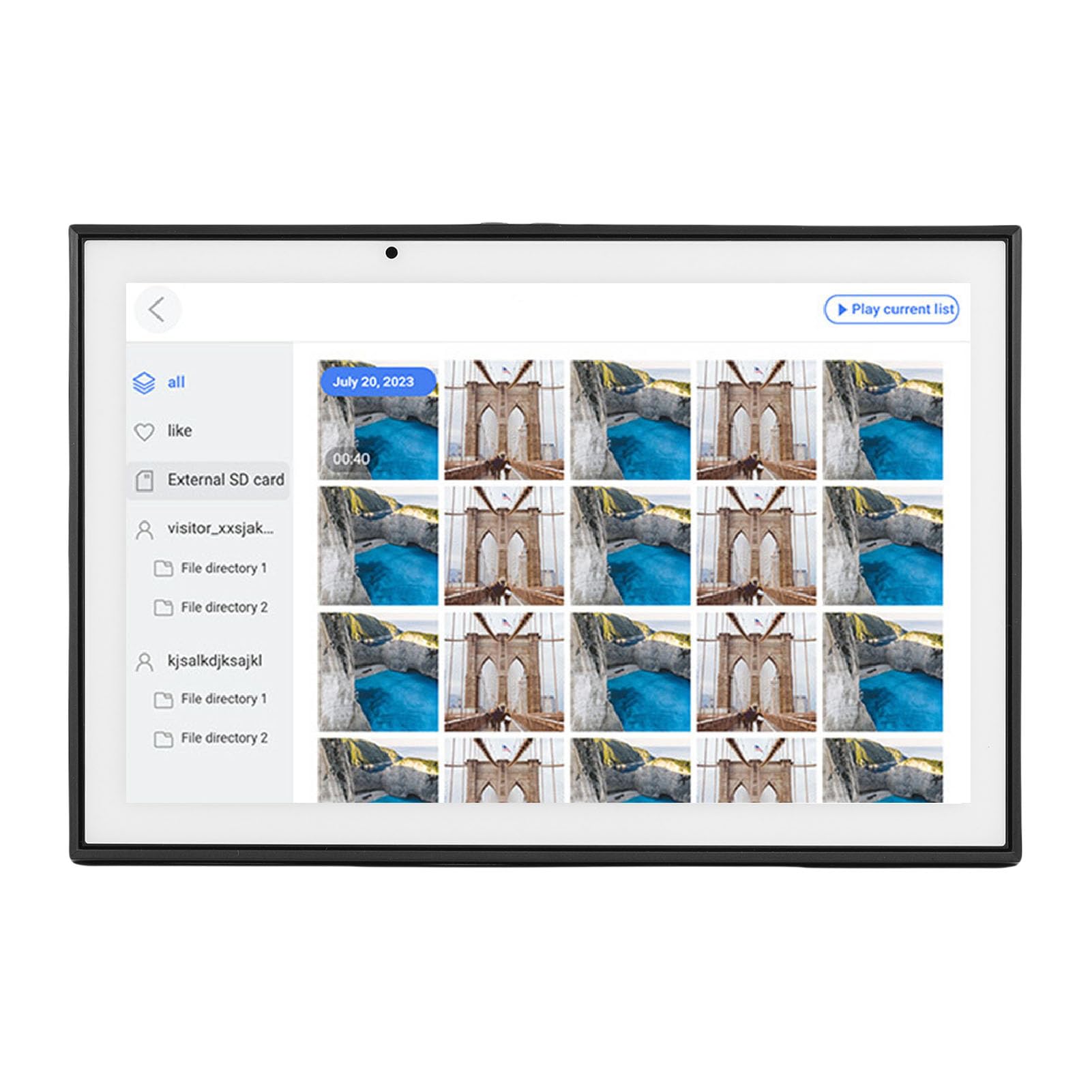 Inteligentny Kalendarz Cyfrowy o Przekątnej 10,1 Cala Planer Rodziny Ekran Dotykowy Elektroniczny Kalendarz Cyfrowa Ramka na Zdjęcia z Wyświetlaczem IPS LCD HD Synchroniza (Wtyczka UE