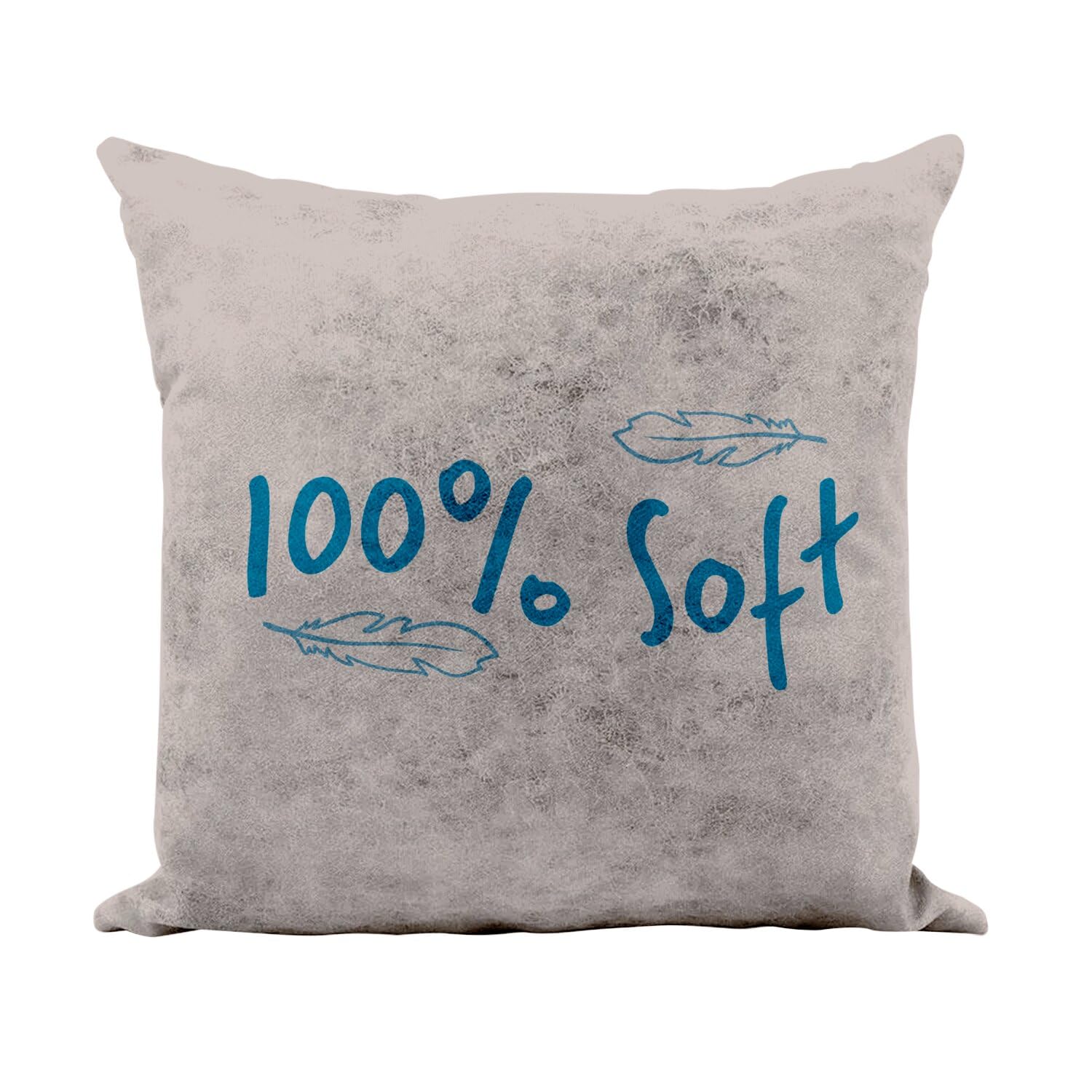 Coussin similicuir camel anti-affaissement 40x40 cm garni de plumes souples