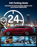 Vista 5 de IIWEY N5 - Cámara de tablero de 4 canales con visión de 360°, 1080P frontal y trasera en el interior, cámara de tablero izquierda y derecha