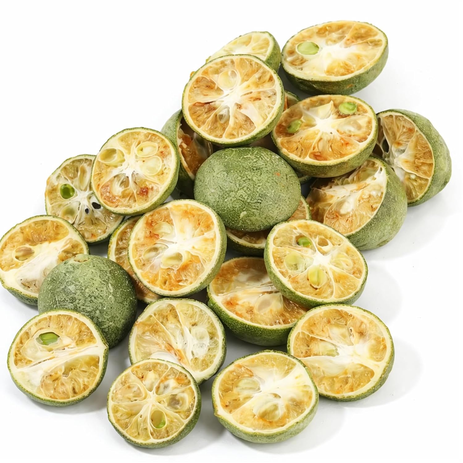 WAKIKI Natural Dried Green Kumquat, 4.2oz/120gGreen Manderin Dehydrated Kumquat Slices, No Added Sugar, Natural Dried Citrus Fruit for Fruit Tea, Citrus Tea & Drink Garnish Sour Citrus Snack & Cocktail Garnish