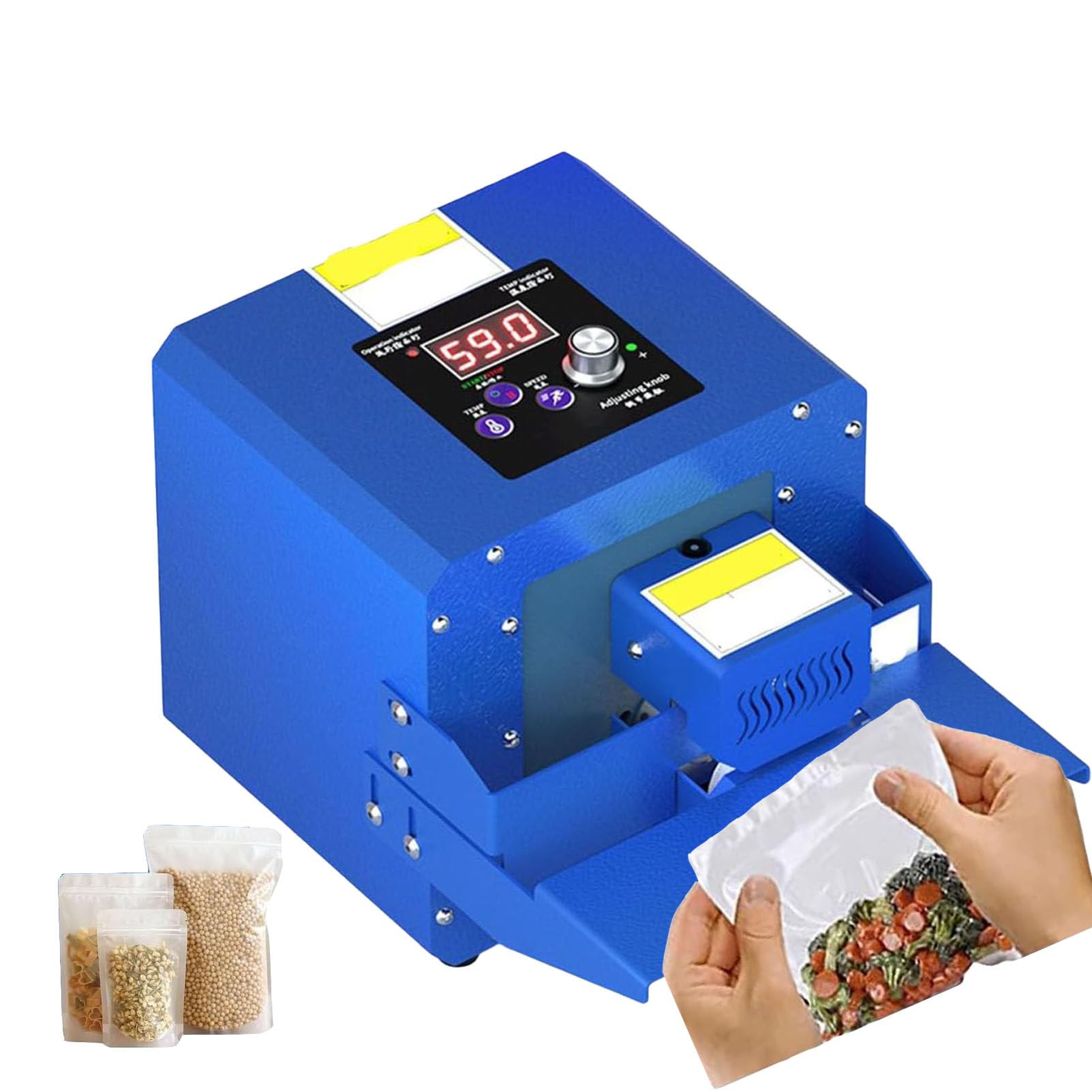 Selladora portátil de Bolsas, selladora térmica automática de Bolsas de plástico, envasadora automática de Alimentos de 5 m/min