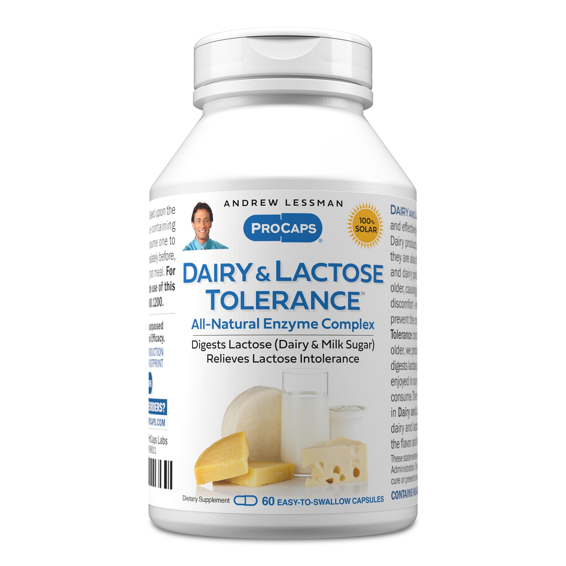 ANDREW LESSMAN Suplemento Multi-enzimas com lactase 415 mg, 60 cápsulas
