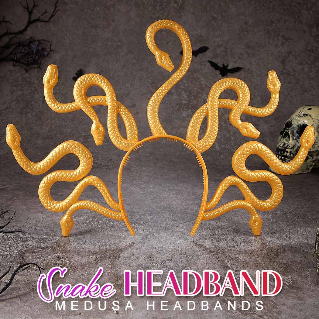 Reaky Snake Headband Medusa Headpiece Gold Snake Headbands Halloween Costume Hair Accessories for Women (Gold, One size) - Image 2