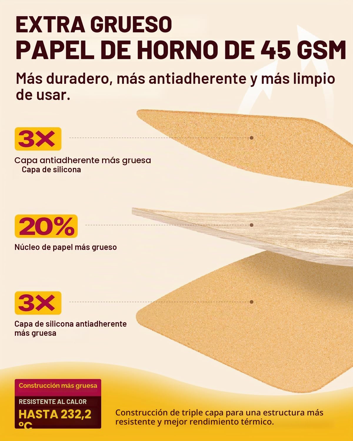katbite Braun - Papel de horno (200 hojas, 30,5 x 40,6 cm, para hornear galletas, cocinar, hornear, asar