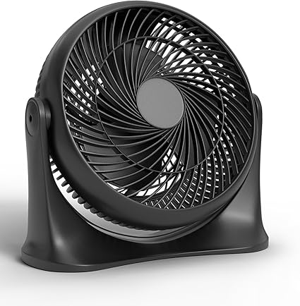 EZ-CHILL 11" High Velocity Tabletop Air Circulator Fan, Quiet Personal Fan for Home, Bedroom or Office, 3 Speeds and 90 Degree Tilt, Black