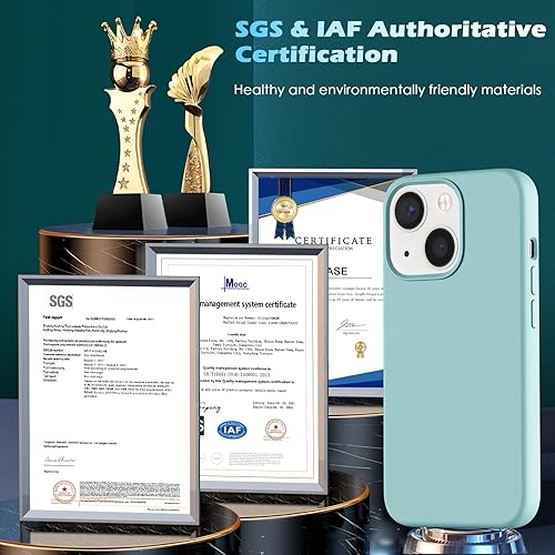 Miniatura 5 de YATWIN Funda 5 en 1 diseñada para iPhone 13 con 2 protectores de pantalla + 2 protectores de lente de cámara, silicona líquida, delgada, de goma