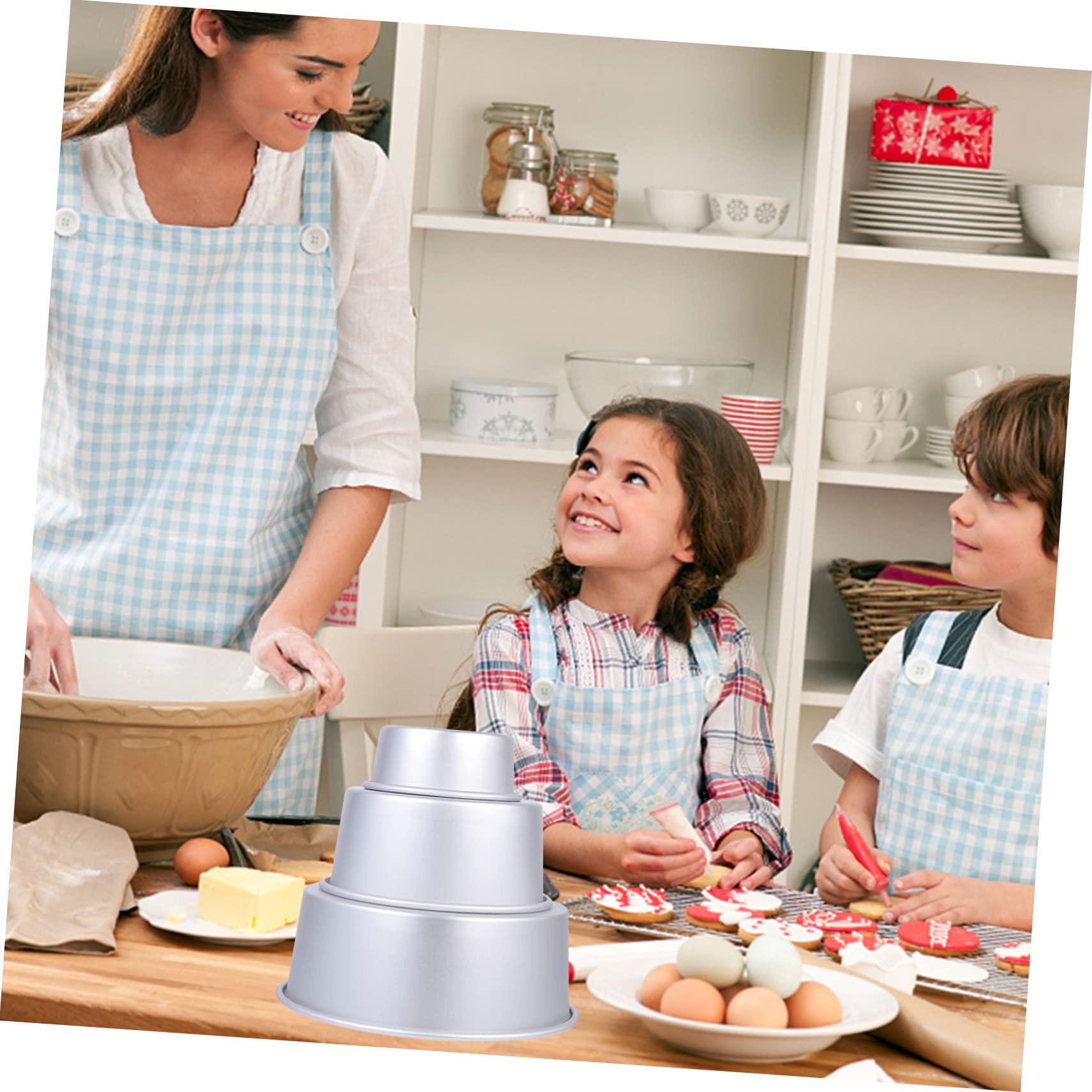 SOLUSTRE 3Pcs DIY Cake Baking Molds Portable Round Cake Pans for Mousse Baking Activities