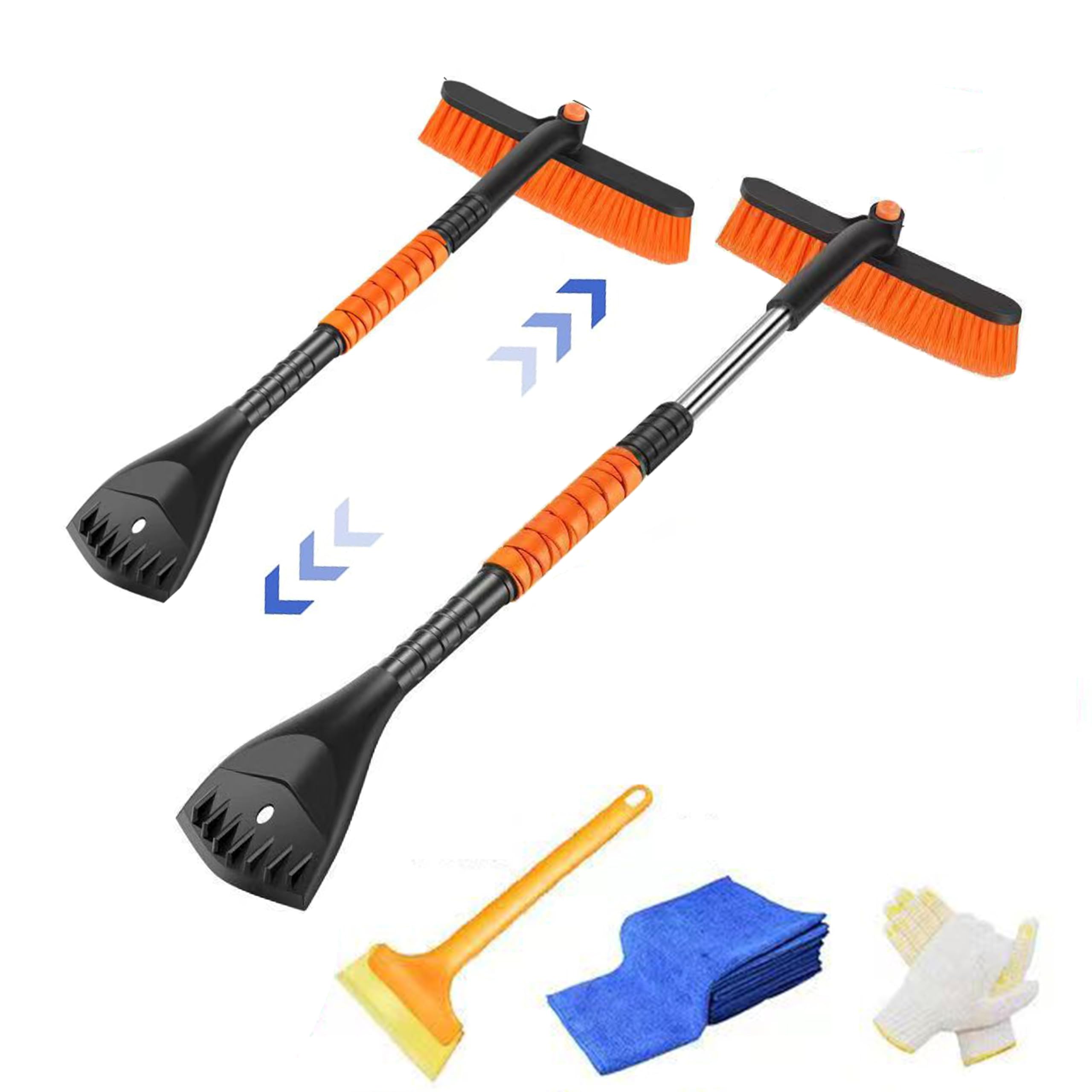 84 cm skrobaczka do przedniej szyby samochodu, szczotka do śniegu, 2 w 1, do samochodów z uchwytem piankowym i obrotową głowicą szczotki o 360°, do samochodów ciężarowych, SUV-ów