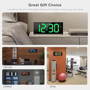 Digital Wall Clock Large Display, Alarm Clock with 12 RGB Colors Changing Remote Control, 13 LED Clocks with Night Lights for Living Room Bedroom Office Home Decor