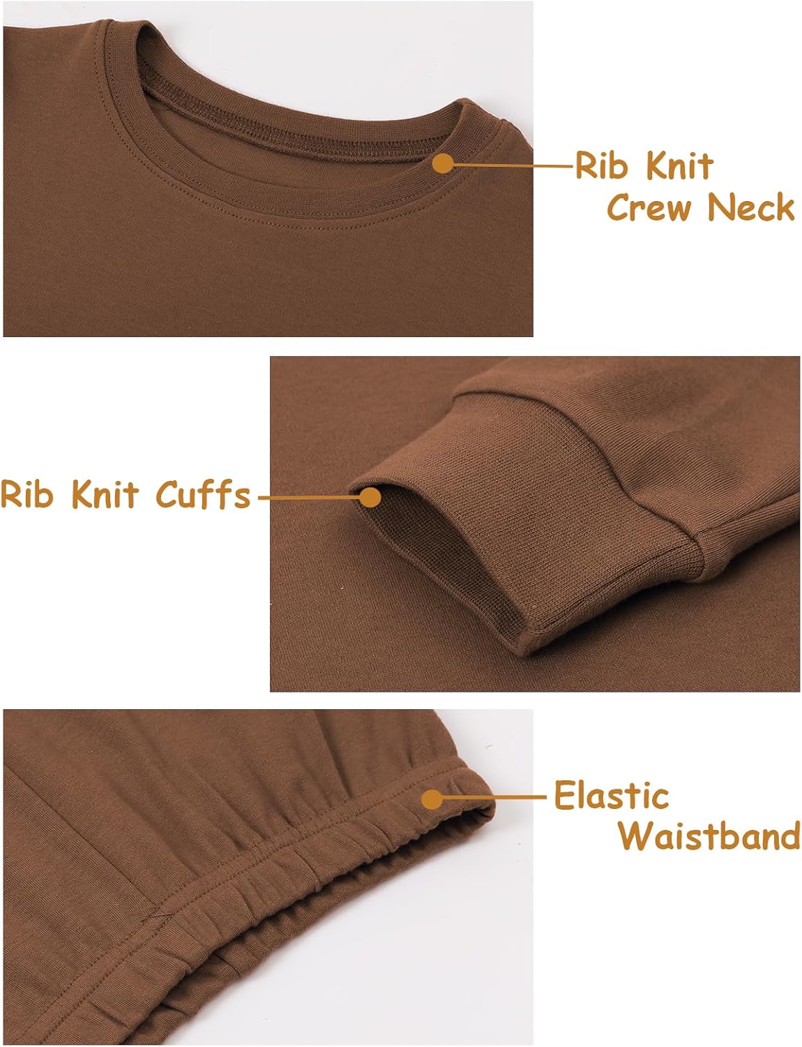 A&J DESIGN Pajamas Set for Kids 2-14 Years, 100% Cotton Solid Color 2 Piece Pjs - Image 6