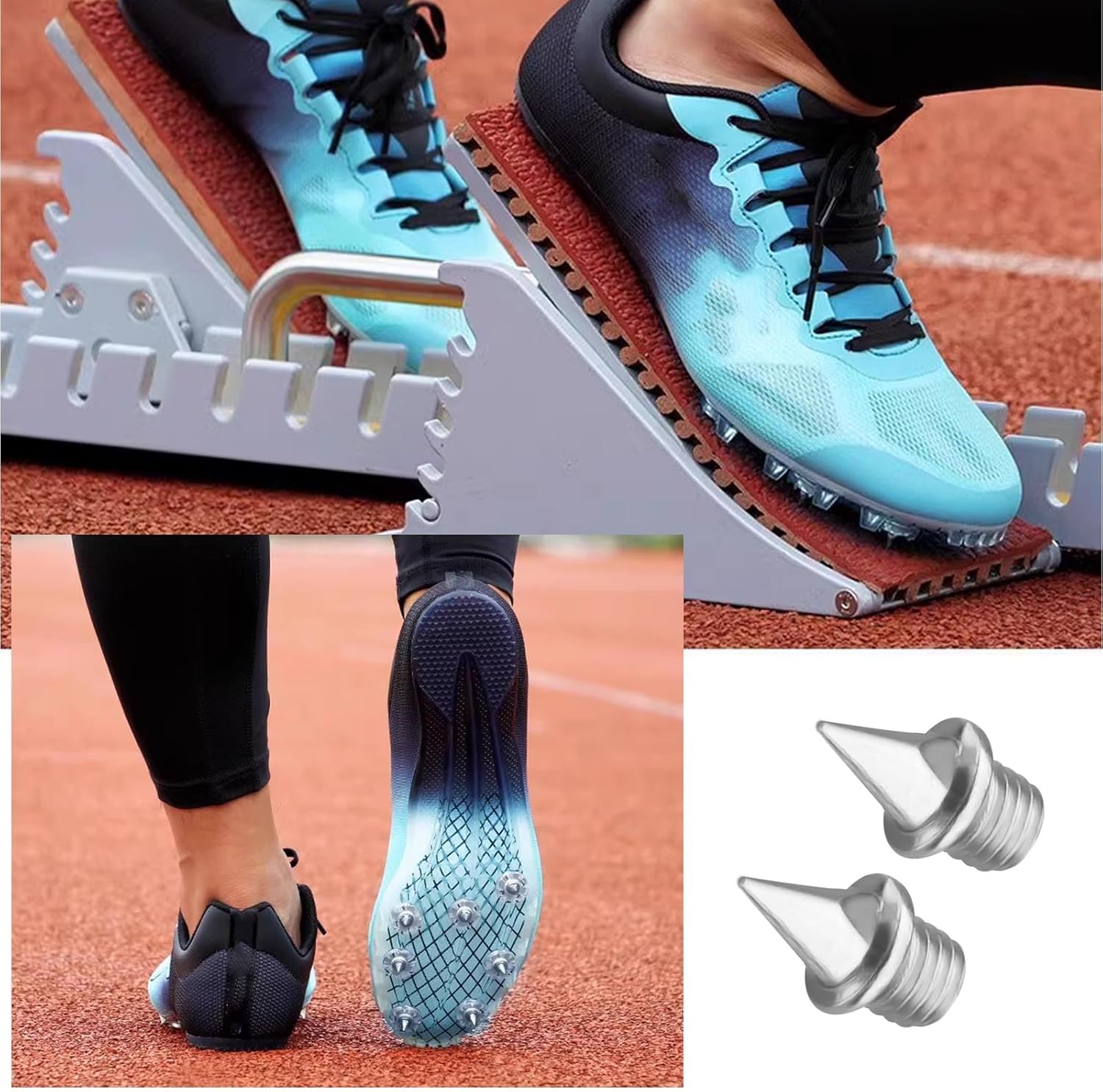 50 clavos de 6 mm de punta – Picos de repuesto para zapatos de atletismo – Incluye llave de punta – Ideal para saltar, correr, senderismo y pasarela – Pinchos de plástico resistentes y