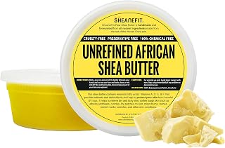 Sheanefit Raw Unrefined Yellow African Shea Butter 8oz - Pure Moisturizer for Dry Skin, Hair Masks & Tough Areas