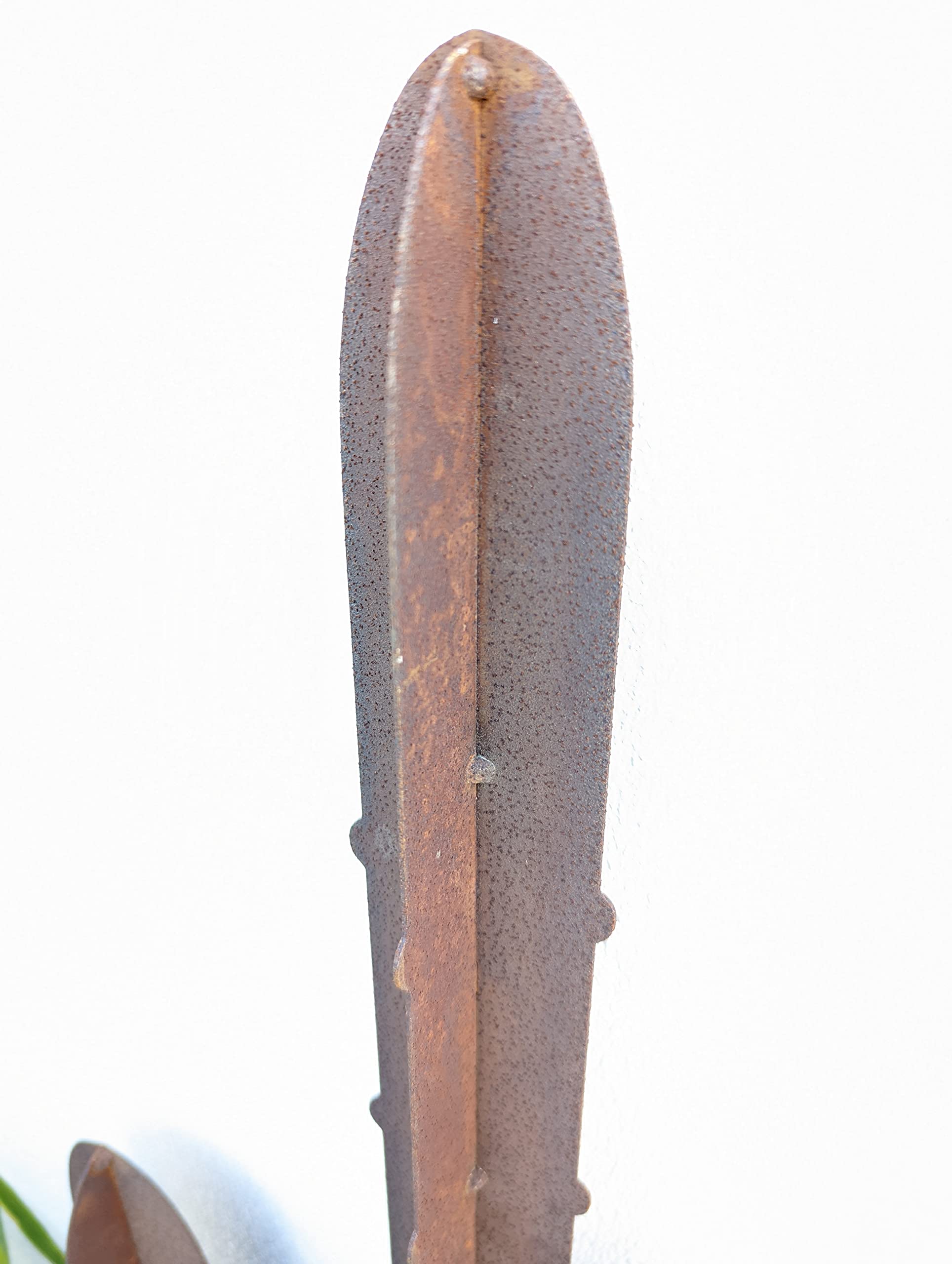Zen Man Edelrost Gartenstecker Rost Gartenskulptur aus Metall Garten Figure Kaktus Rost (032193-4：23 * 6.5*H60cm)
