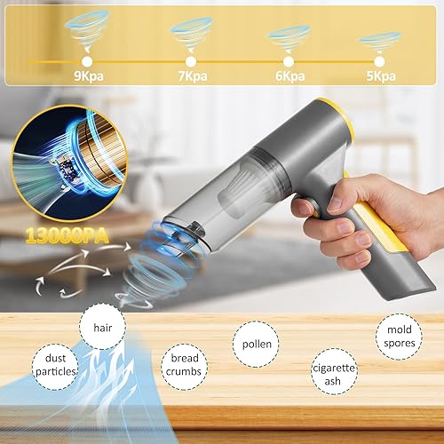 Miniatura 3 de Aspiradora de mano inalámbrica 4 en 1, 13000 Pa Super Succión, batería de 6000 mAh, tipo C, verde