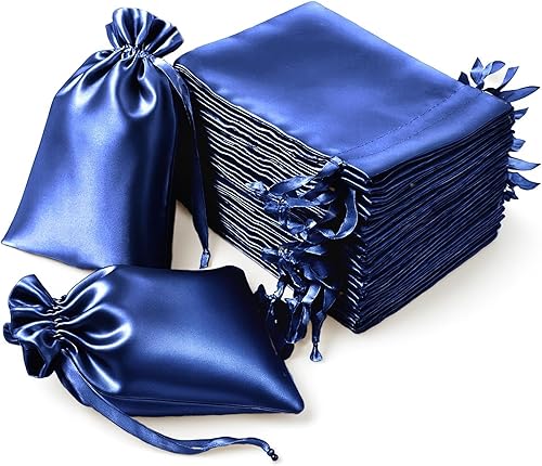 Miniatura 13 de Efavormart - Paquete de 60 bolsas de satén verde cazador para fiesta de boda, bolsa con cordón para regalo, 6 x 9 pulgadas