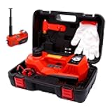 ROGTZ Electric Hydraulic Car Jack Kit 5 Ton 12V Portable Lift Range 17.7 Inch with Tire Inflator Pump for SUV Sedan Truck Car Repair Floor Jack for Vehicle Tire Change with LED Light Jack Only