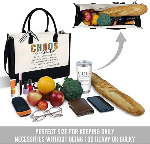 Miniatura 3 de Regalo para mujeres, mamá, profesora, regalos de cumpleaños para jefa, amiga, compañera de trabajo, bolsa de lona de 13 onzas con cremallera