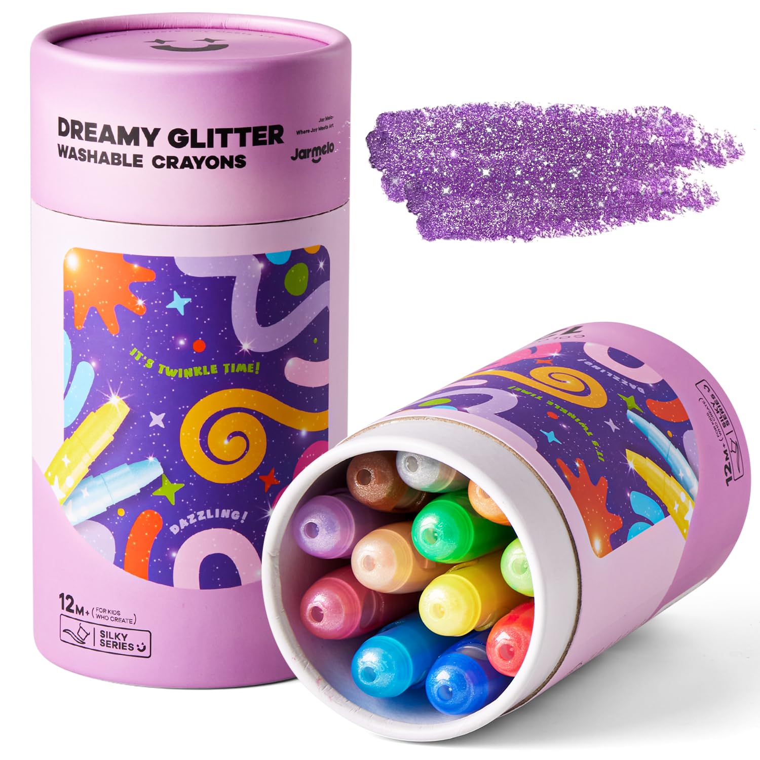Amazon.com: Jar Melo Glitter Crayons for Toddlers 1-3, Non-Toxic