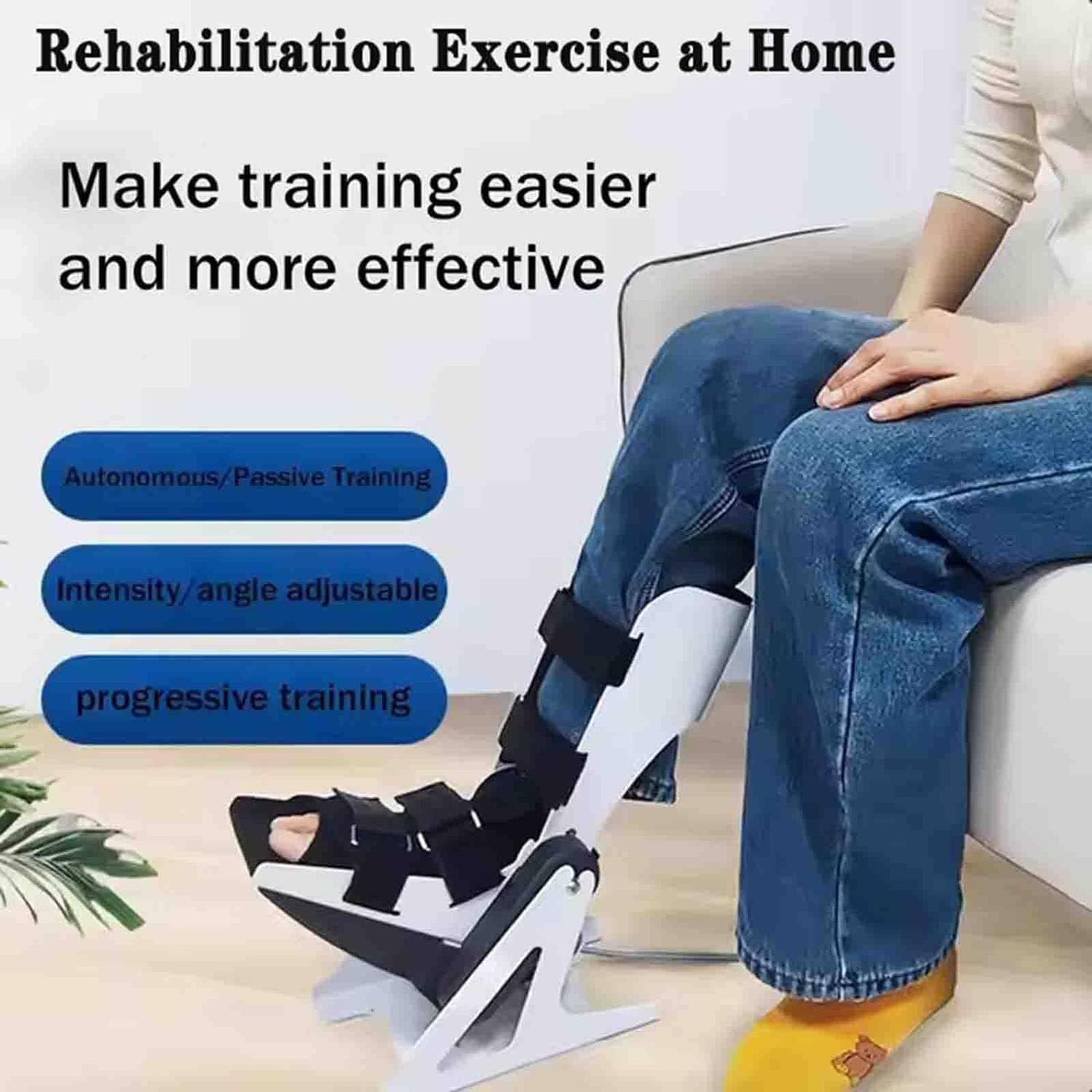 LYDZUSDP Electric Ankle Trainer,Foot Rehabilitation Training Device,0~50° Angle Exercise,for Stiff Ligaments After Stroke and Hemiplegic Fracture