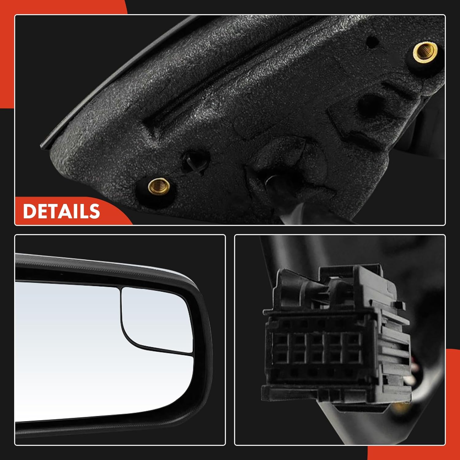 A-Premium Passenger Side Power Door Mirror - Compatible with Chevrolet Equinox & GMC Terrain, 2010-2014 - Heated Manual Folding Chrome Outside Rear View Mirror w/Blind Spot Detection