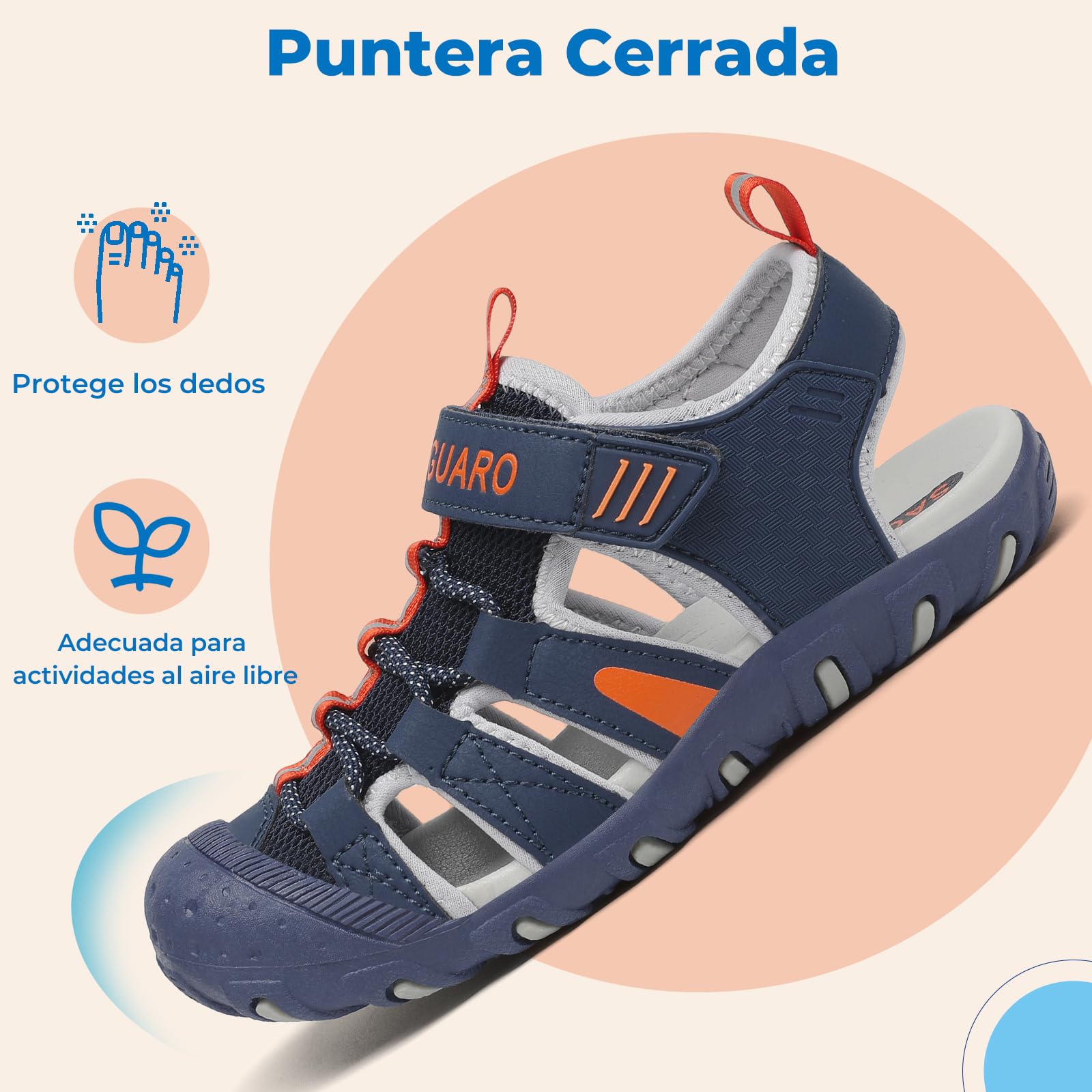 SAGUARO Sandalias Calzado de Verano para Niños Puntera Cerrada para Trekking y Senderismo Tallas 25-38