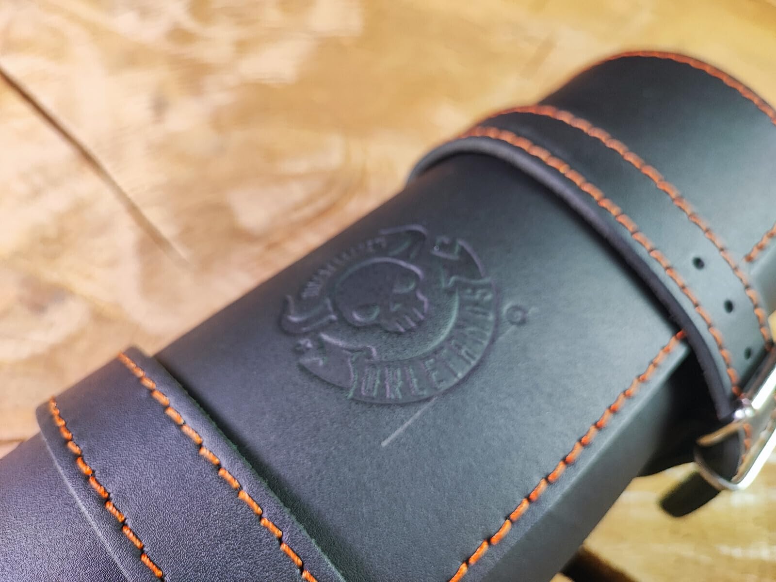 Borsa A Rotolo Porta Attrezzi In Pelle Nera Con Cinghie - Foto 7