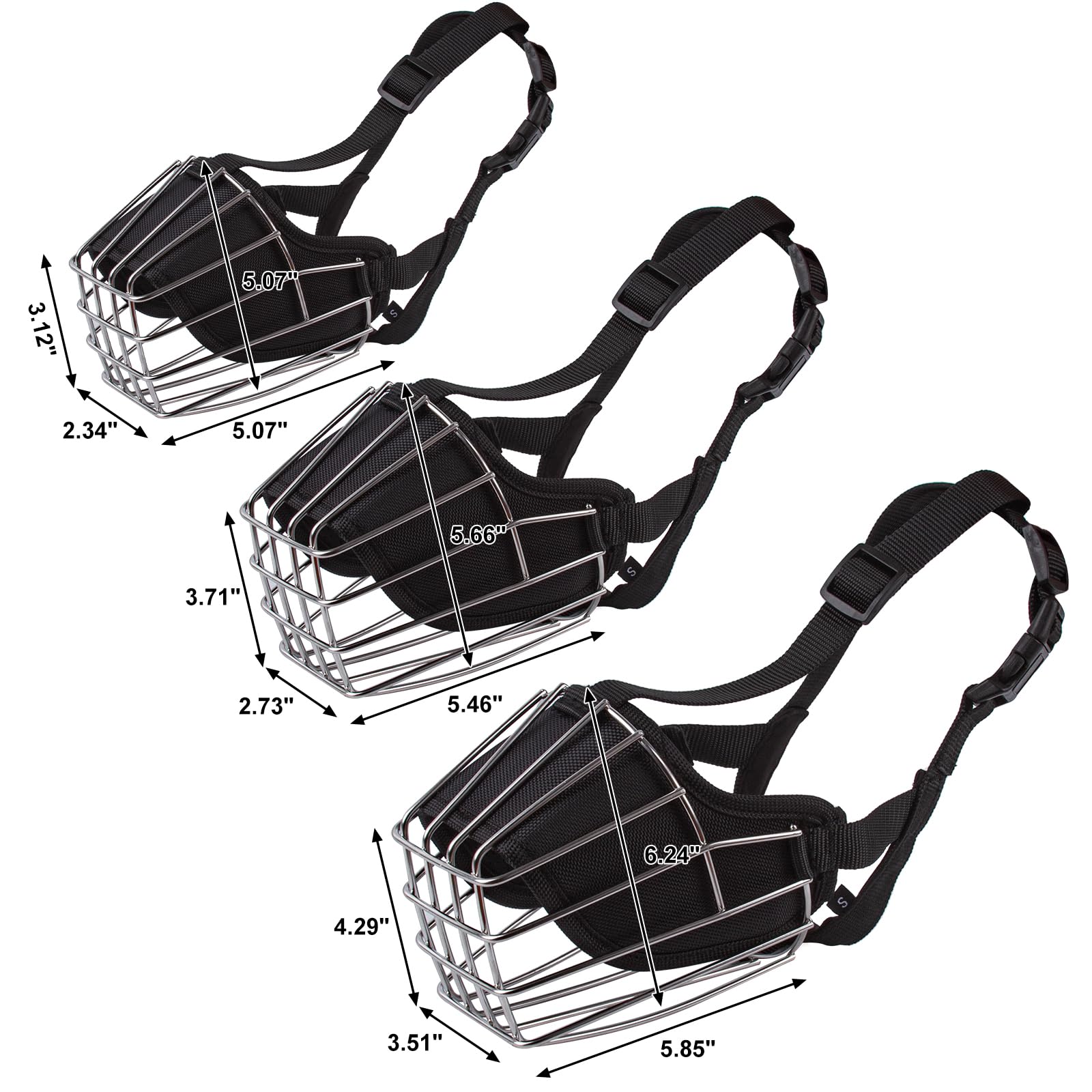 Muselière réglable en métal durable pour chien Taille L