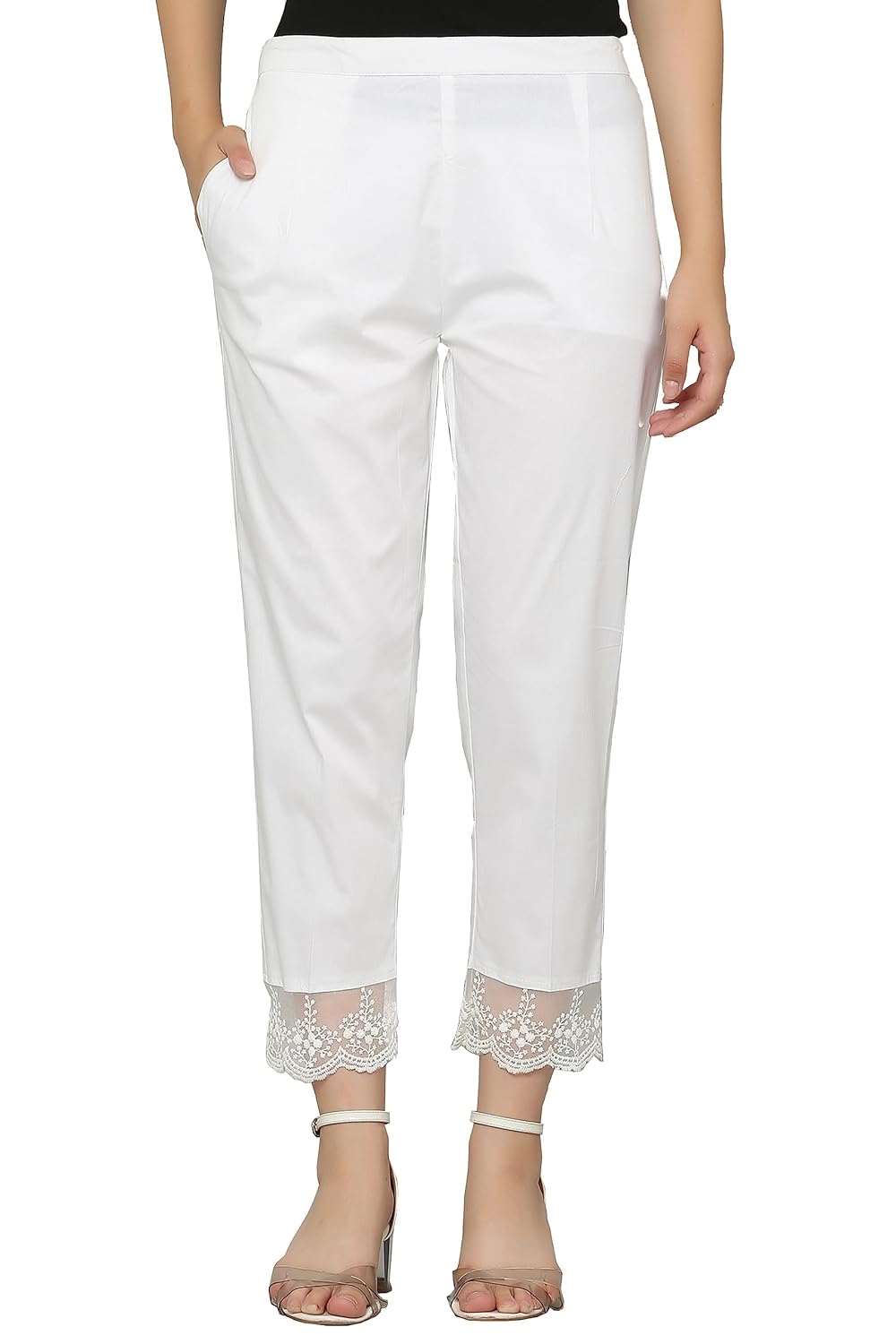Sure! Here’s an SEO-optimized ecommerce product title for your item:
"Women’s Lace Work Cotton Blend Pants – Comfortable & Stylish Cotton Trousers for Everyday Wear"
Let me know if you’d like it shorter, more descriptive, or focused on specific keywords!