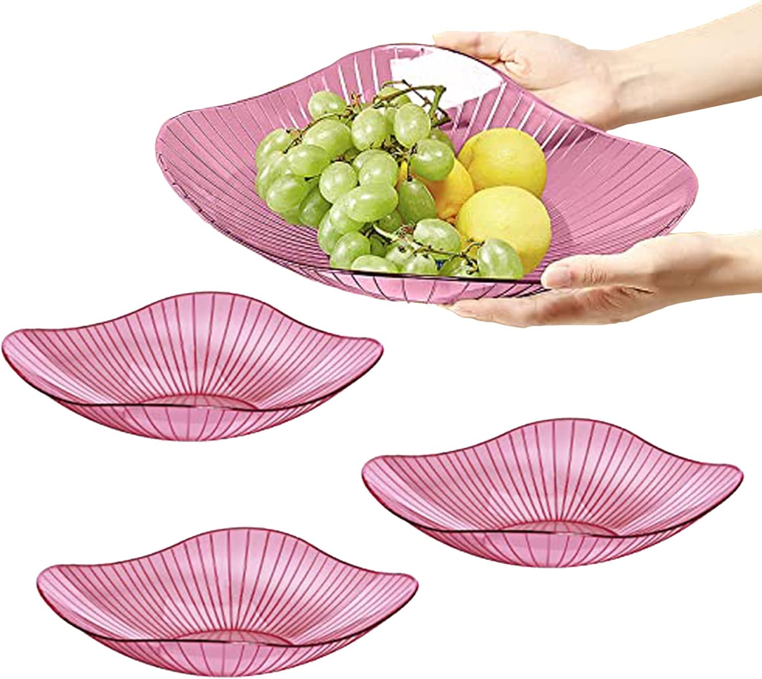 JIUCHUAN Set of 3 Fruit Bowls,Purple Fruit Basket, Fruit