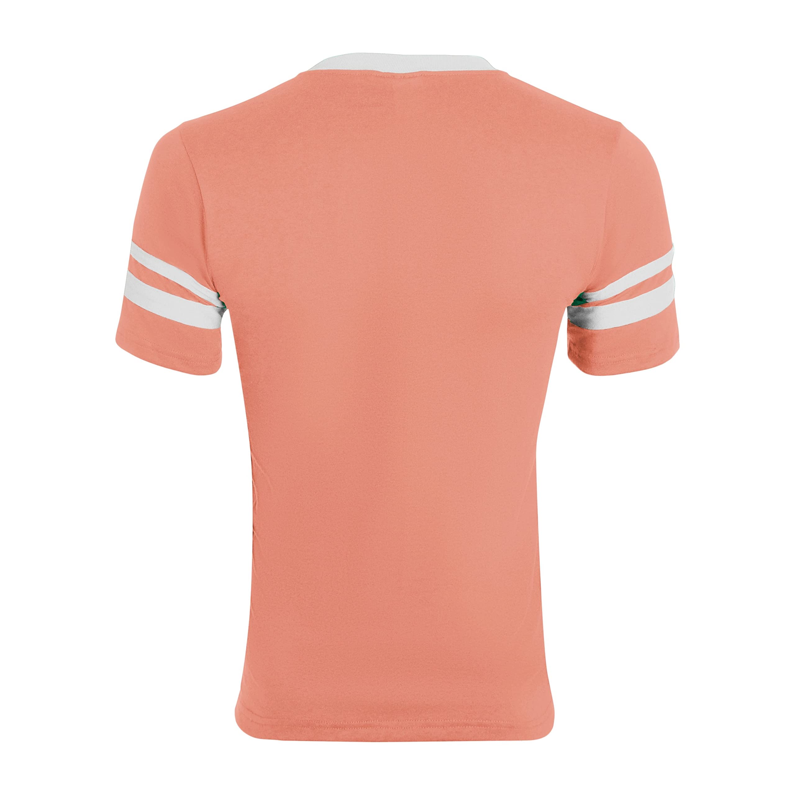 Augusta Sportswear Men's Medium Sleeve Stripe Jersey, Coral/White