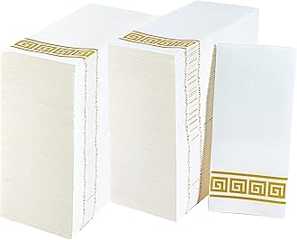 LITOPAK 200 Pack Paper Hand Towels for Bathroom, Guest Towels Disposable, and Paper Napkins Disposable for the Bathroom, Kitchen, Wedding, Party, and Dinner(Gold)