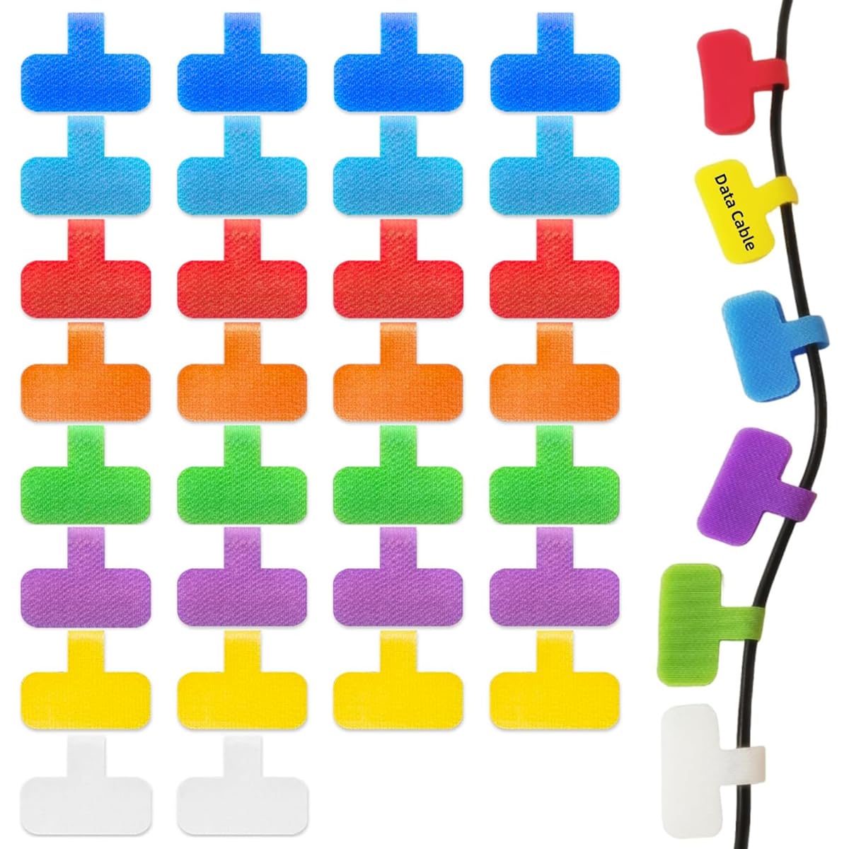 HASTHIP® 30Pcs Cable Labels, Reusable Nylon Cable Organizer Labels, 8 Colorful Hook & Loop Tags with Writable Surface for Easy Cable Management & Identification (B0DBH218GM) Amazon Price History, Amazon Price Tracker