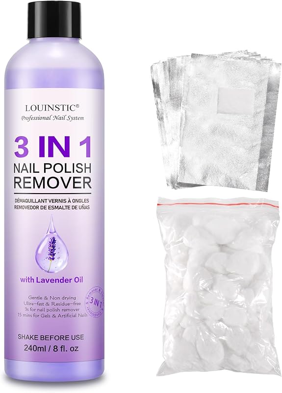 Quitaesmalte de uñas con acetona 3 en 1, acetona de acción rápida para uñas, 8 oz | Eliminación rápida y sencilla de esmalte/Gel de uñas, suave, reduce la sequedad, no daña las uñas naturales, soporte de eliminación de uñas de Gel para salón/bricolaje