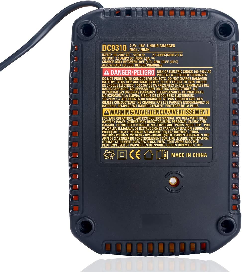 DC9310 Fast Charger Replace for DEWALT 18 Volts Battery Charger DW9116 Compatible with Dewalt 7.2V-18V NiCD/NiMH Battery DC9098 DC9096 DC9091 DE9057 DW9072(Not for Lithium Battery) - Image 7
