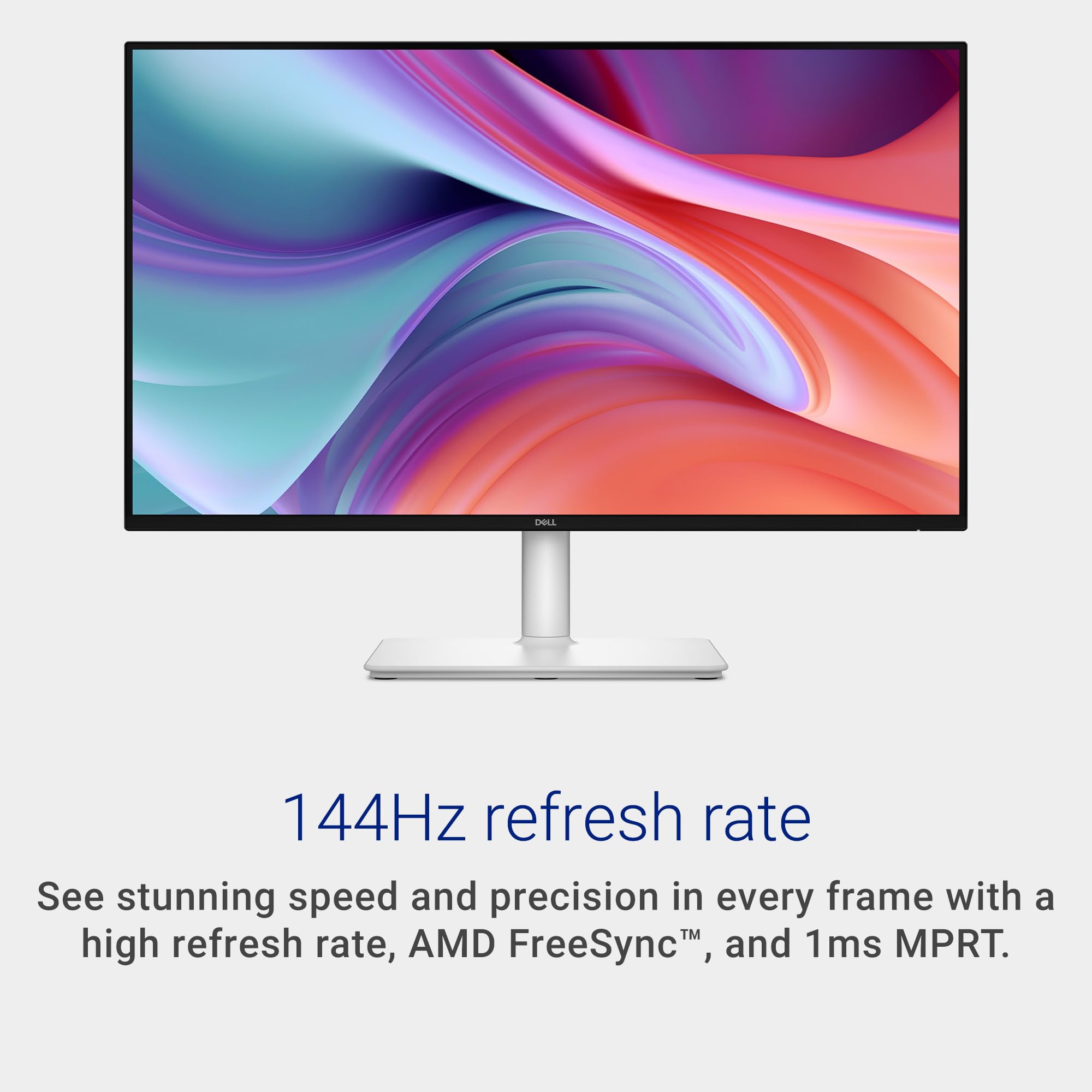Dell 27 Plus Monitor - S2725HSM - 27-inch FHD (1920x1080) 144Hz 1ms Display, 2 x 3W Speakers, HDMI Connectivity, Height/Tilt/Pivot/Swivel Adjustability, AMD FreeSync - Ash White - 3