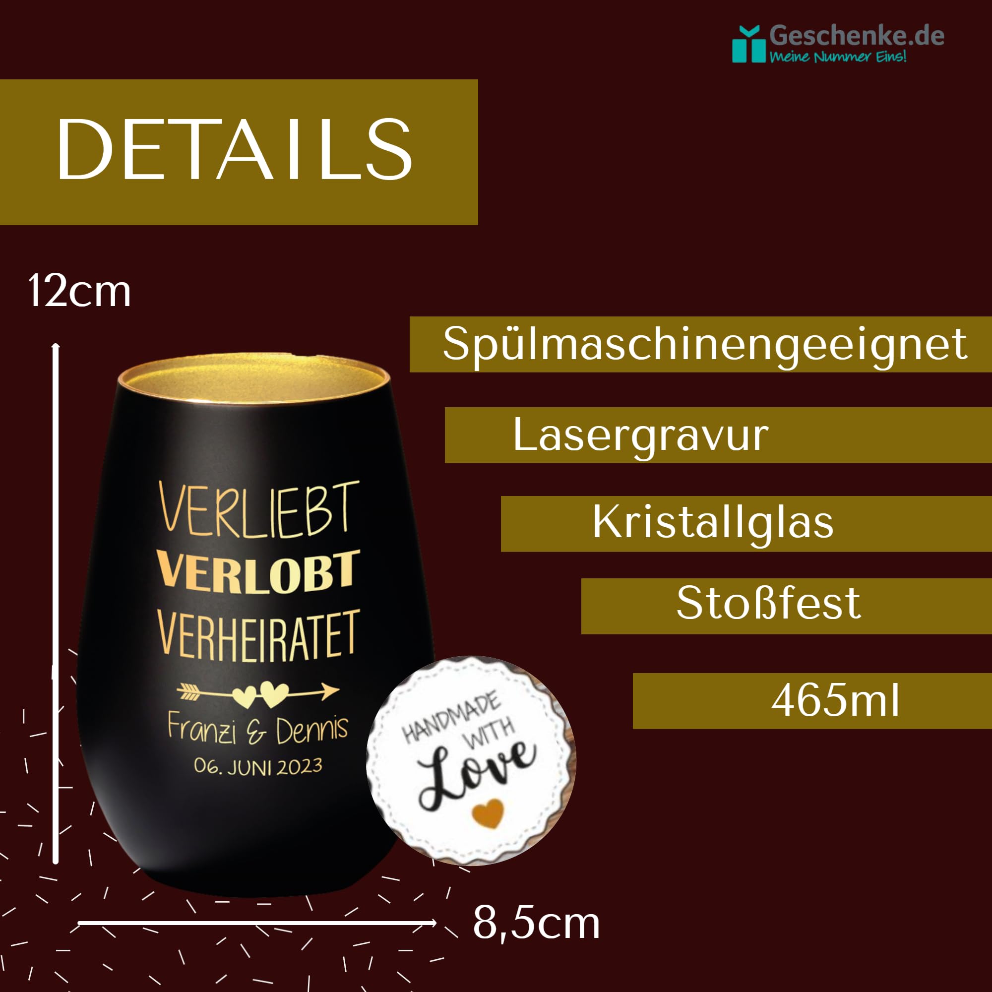 Windspiel Zum 50. Hochzeitstag – 88,9 Cm Lange Klangspirale, Personalisierbar, Geschenk Für Eltern & Paare
