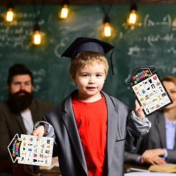 Graduation Bingo Games Cards Congrats Grad Game for 24 Players Class of 2026 Family Bingo for Boys Girls Kids Adults Classroom Activities Kindergarten Preschool High School College Party Supplies